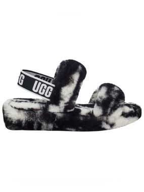 UGG | Women’s Oh Yeah Marble Black and White Slides
